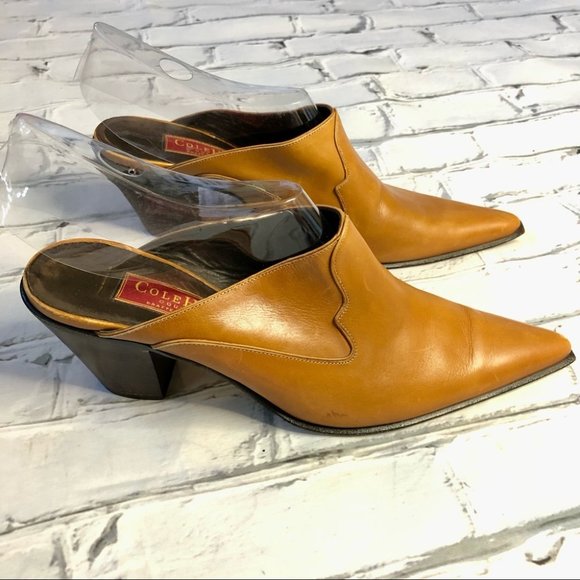 Cole Haan Country Vintage Leather Pointed Toe Mules - Picture 3 of 8